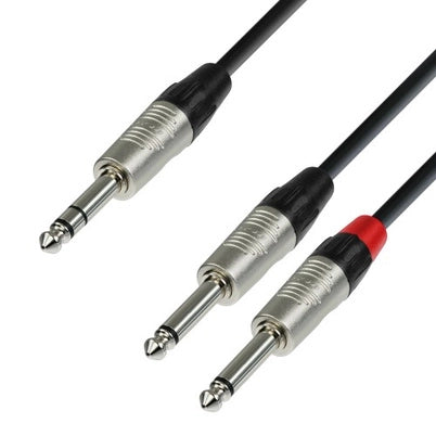 Y-split cable Stereo to 2x Mono Jack (3m)