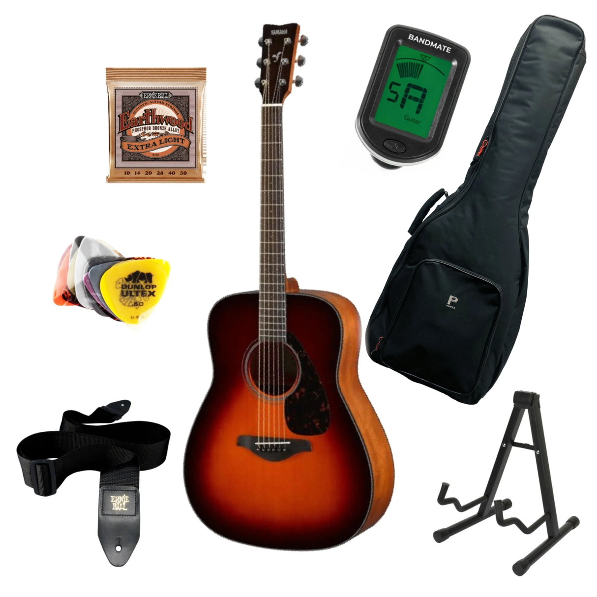 Yamaha FG800 Starter Kit (Brown Sunburst)