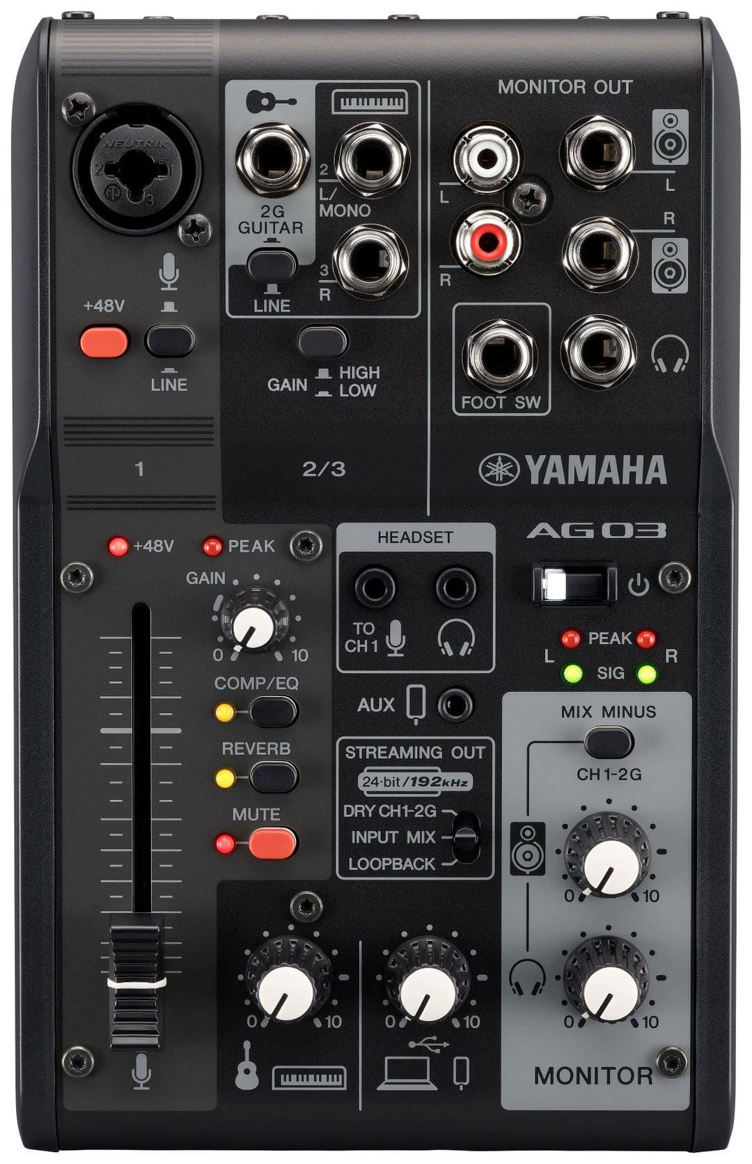Yamaha AG03 MkII - Bundle per Live Streaming (Nero)