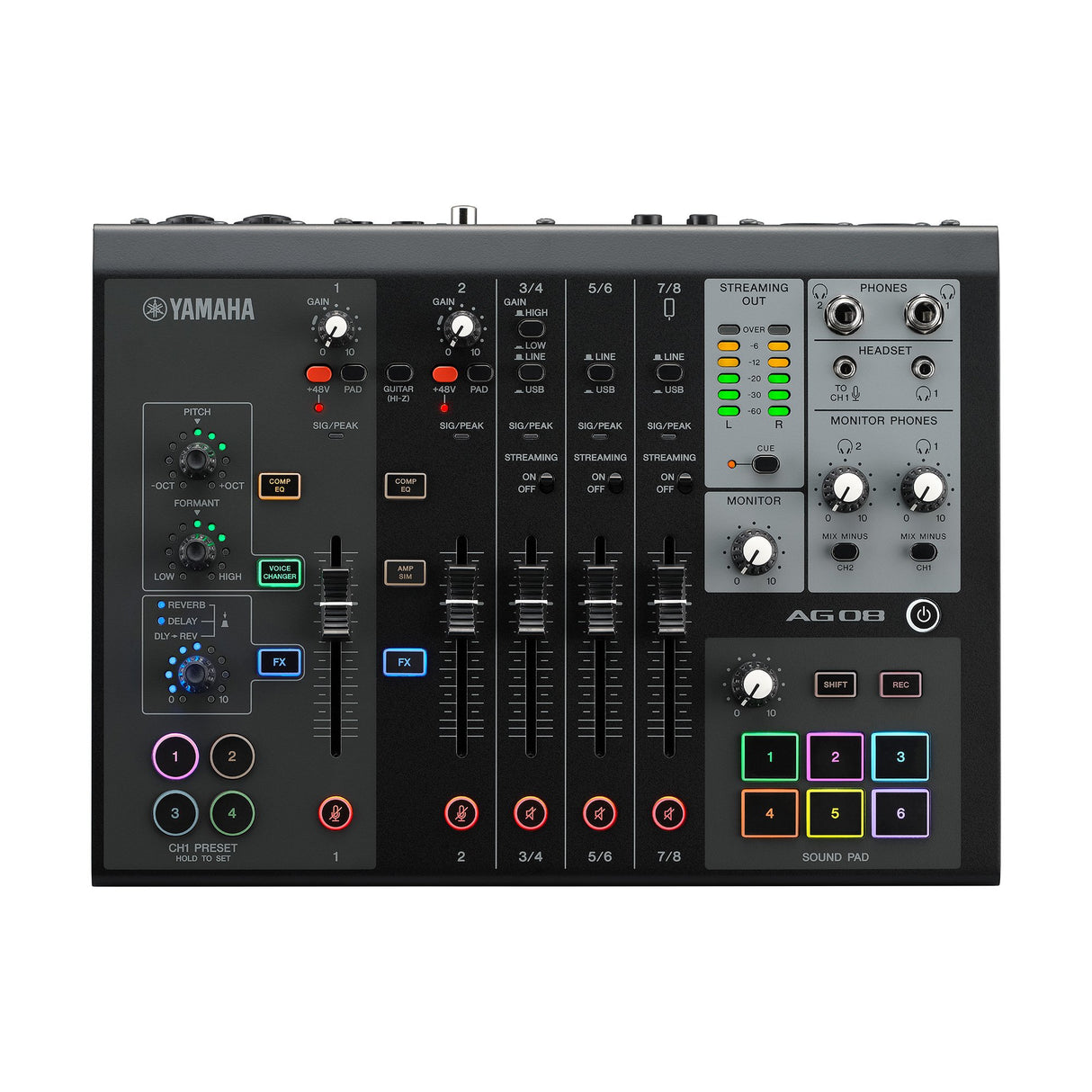 Yamaha AG08 - Mixer per live streaming (Nero)