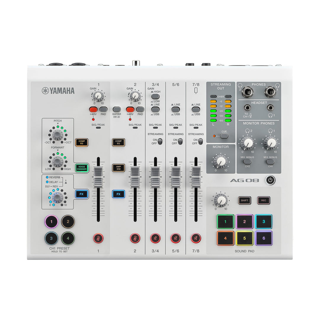 Yamaha AG08 - Mixer per live streaming (Bianco)