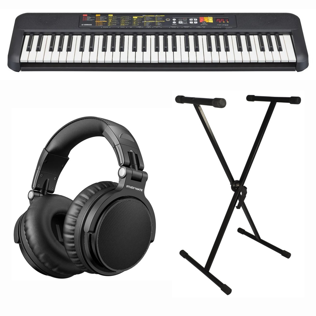 Yamaha PSR-F52 Tastiere (Sort) Bundle