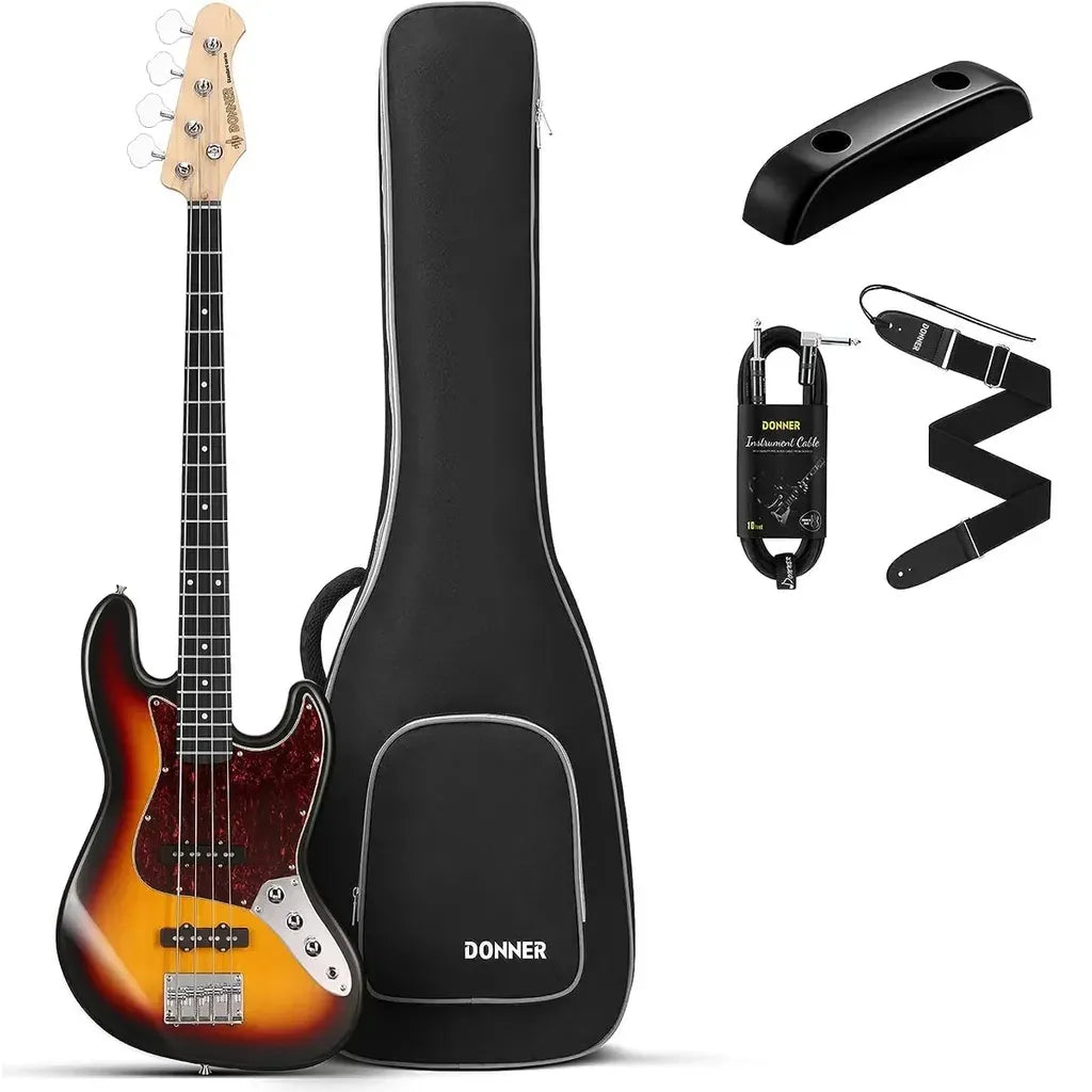 Donner DJB-510D pacchetto basso elettrico sunburst