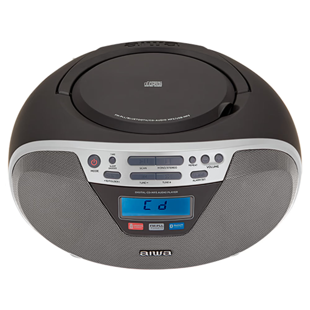 AIWA CDT-200 Boombox – CD, Bluetooth, USB & radio FM, argento