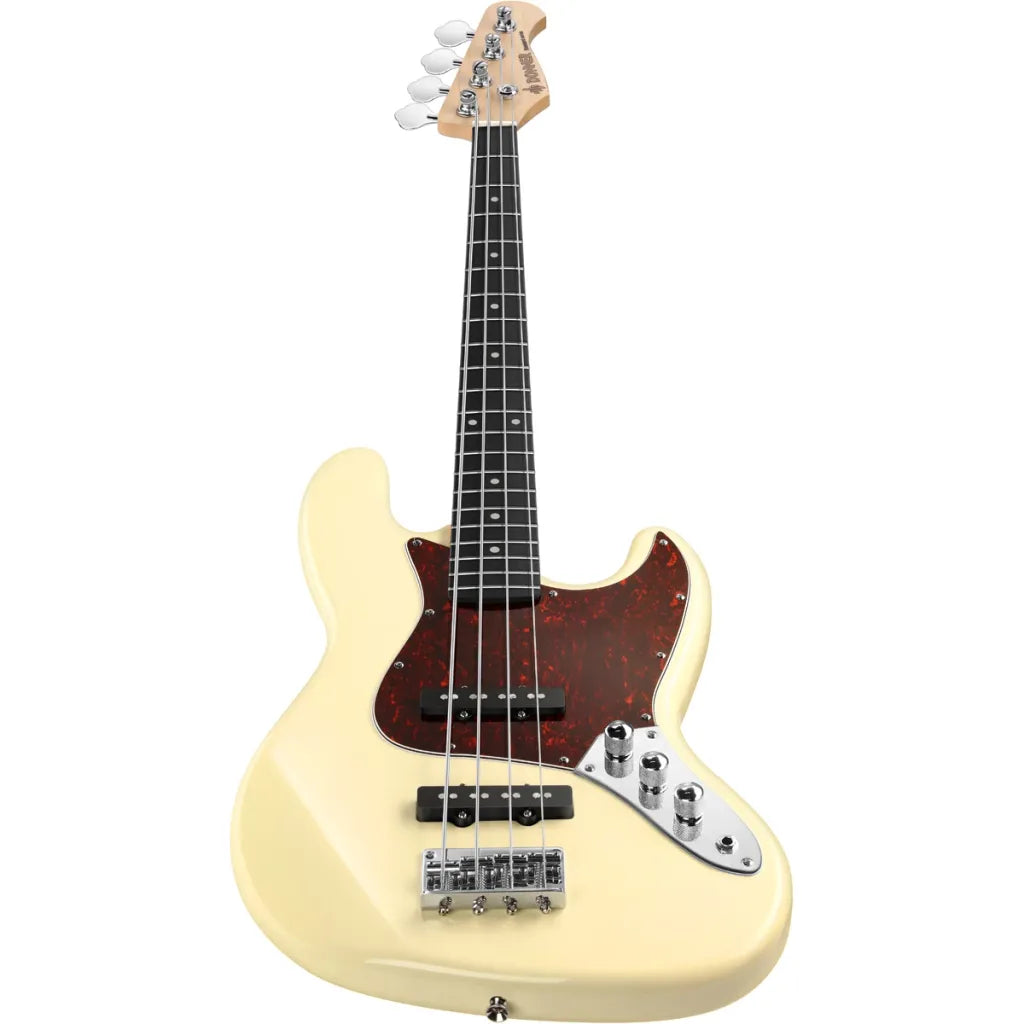 Donner DJB-510B pacchetto basso elettrico olympic white