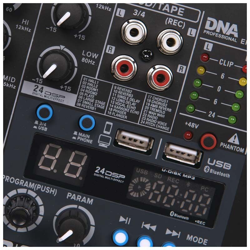 DNA EF-MIX 4, 4 kanals mixer med Bluetooth