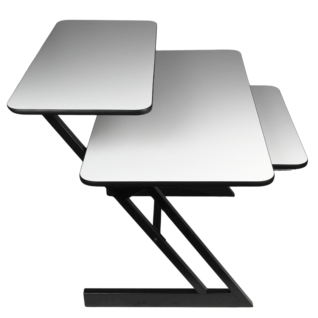 Tavolo da studio con ripiani ed estrazione per keyboard (120 cm)