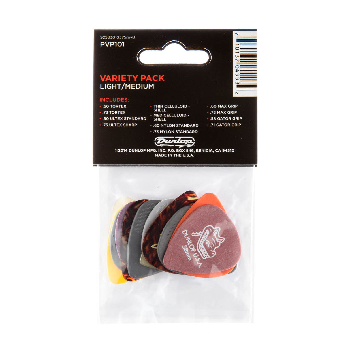 Dunlop PVP101 picks mixed (light/medium) 12 pcs.