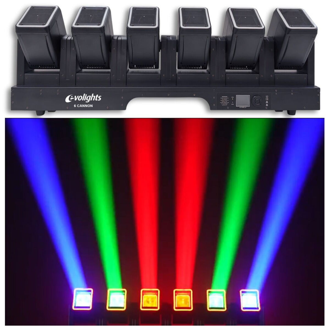 Evolights 6 Barra mobile Cannon 6x60W RGBW