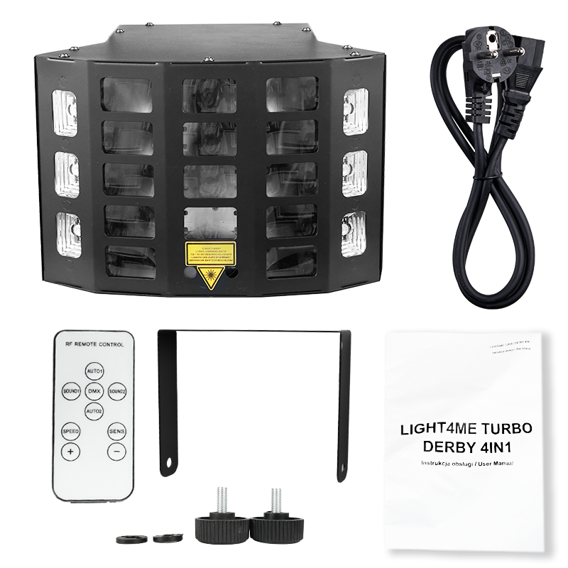 Light4Me Turbo Derby 4-in-1 – RGBW, UV, Strobo e Laser