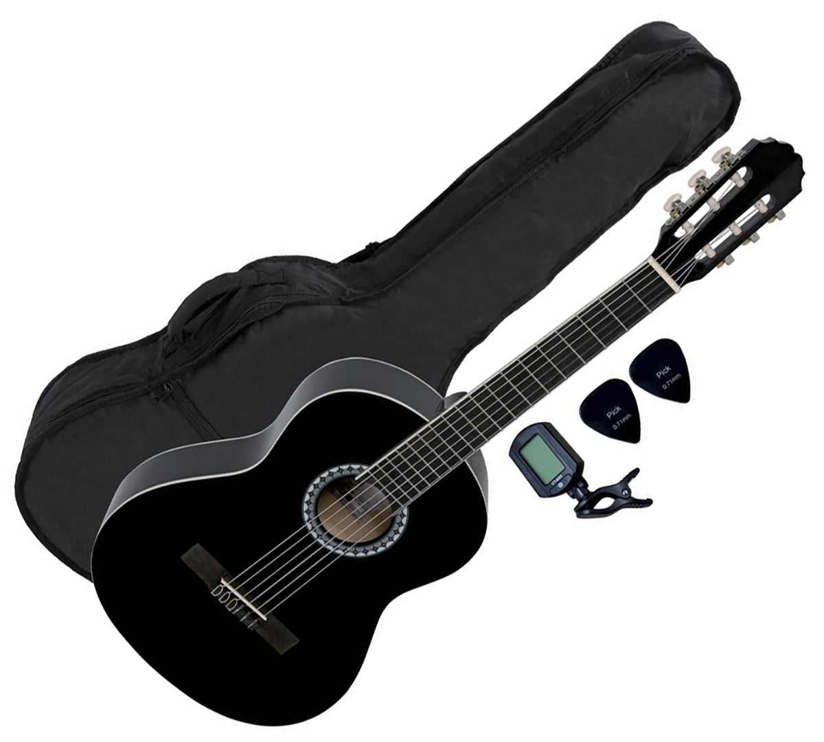 Pacchetto Chitarra Spagnola 4/4, nero