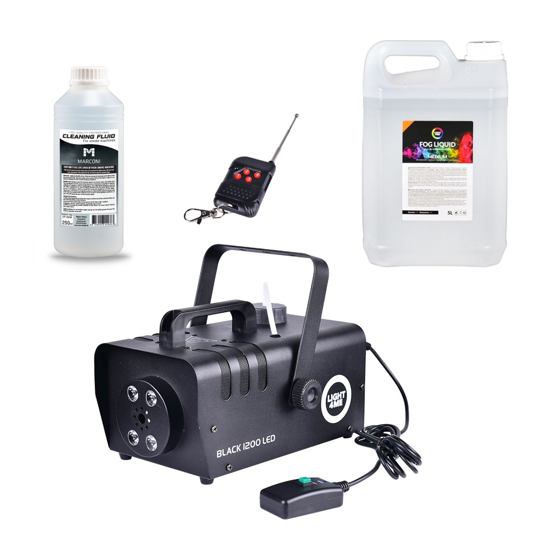 Light4Me Black 1200 LED Macchina del Fumo bundle