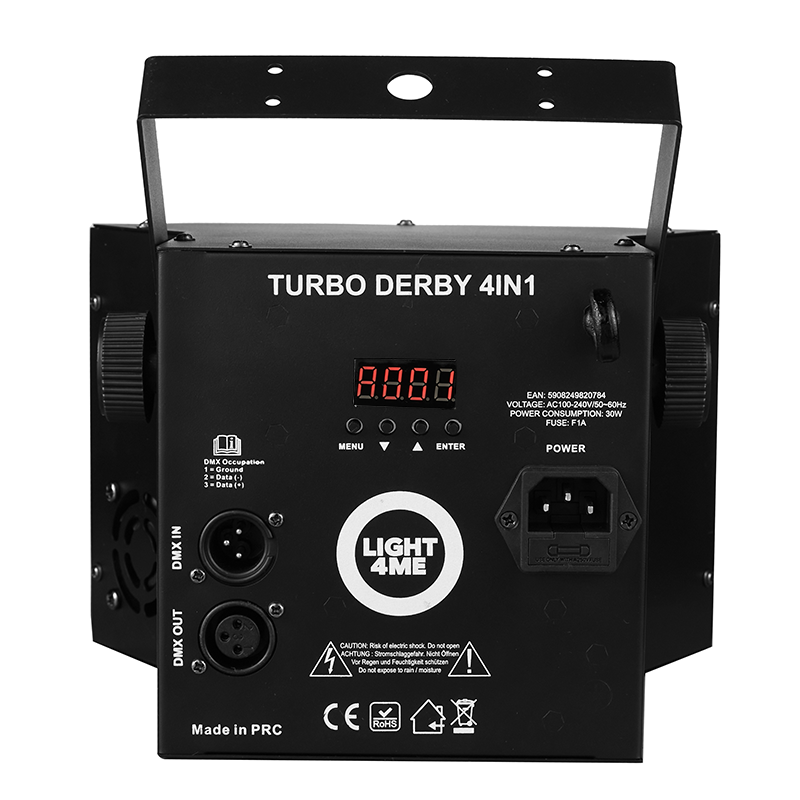 Light4Me Turbo Derby 4-in-1 – RGBW, UV, Strobo e Laser