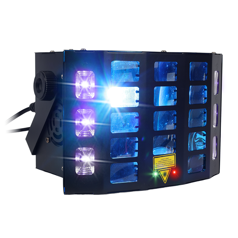Light4Me Turbo Derby 4-in-1 – RGBW, UV, Strobo e Laser