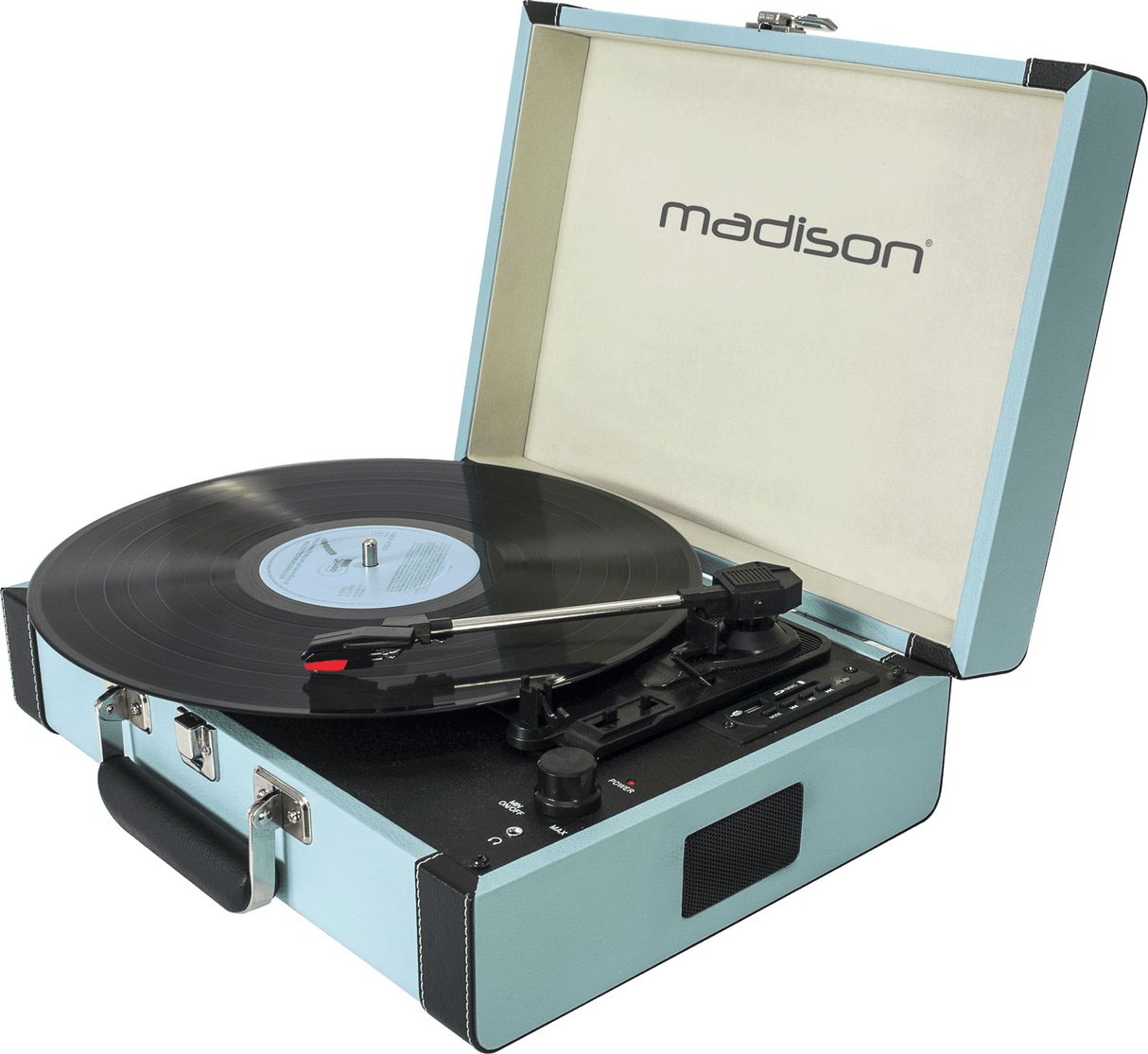 Madison Giradischi Vintage con Bluetooth (Azzurro)