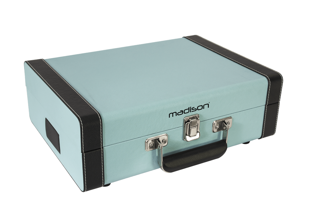 Madison Giradischi Vintage con Bluetooth (Azzurro)