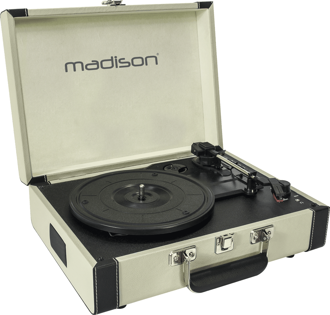 Madison Giradischi Vintage con Bluetooth (Crema)