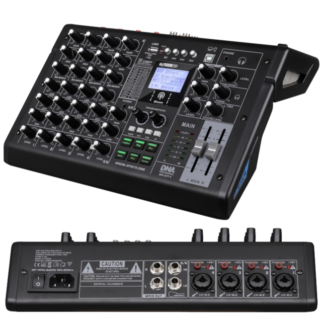 DNA MIX-EFF 6 Mixer analogico a 6 canali con Bluetooth, USB e DSP