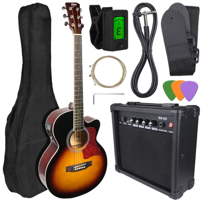 V-TONE EAG SET SB elektroakustisk guitar + forstærker, Sunburst
