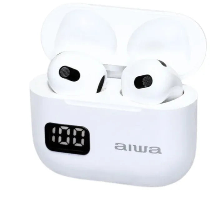 Aiwa ETWS-150WT Bluetooth-høretelefoner, hvid