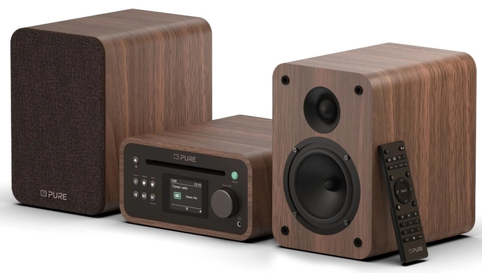 Sistema Mini Hi-Fi Stereo Pure Classic – DAB+, CD, Bluetooth, 40W, noce