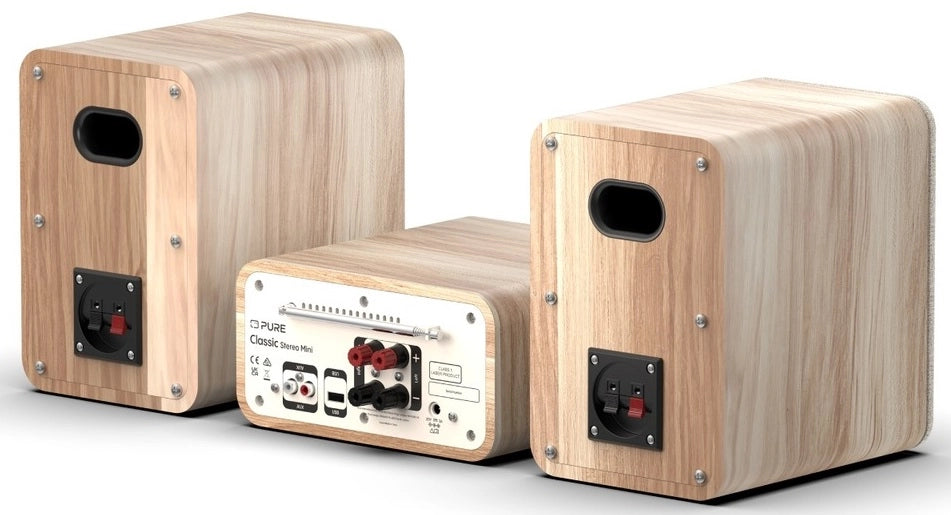 Pure Classic Sistema Hi-Fi stereo Mini – DAB+, CD, Bluetooth, 40W, legno di quercia