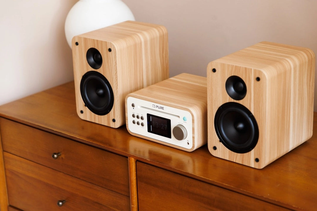 Pure Classic Sistema Hi-Fi stereo Mini – DAB+, CD, Bluetooth, 40W, legno di quercia