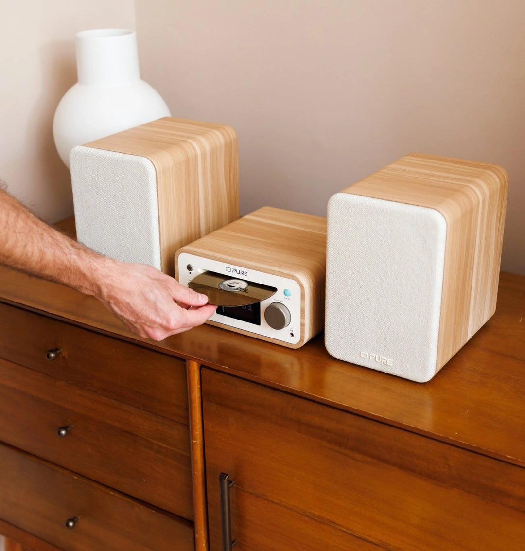 Pure Classic Sistema Hi-Fi stereo Mini – DAB+, CD, Bluetooth, 40W, legno di quercia