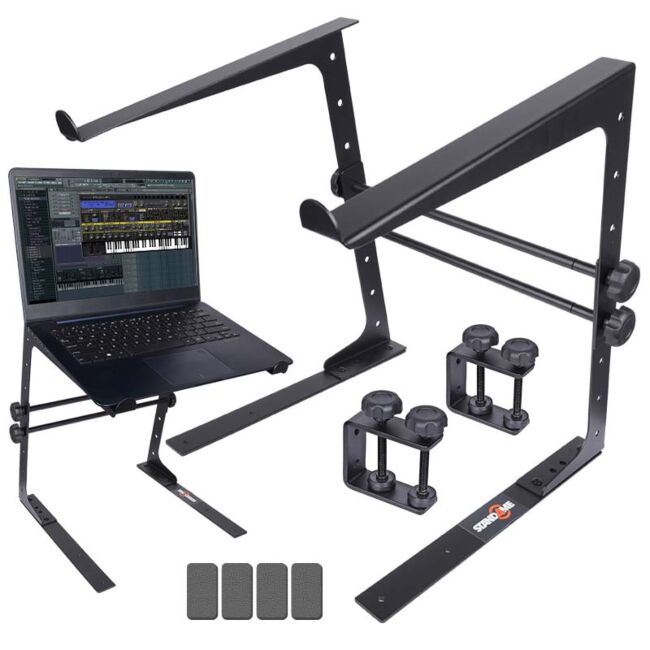 Supporto per laptop con staffa di montaggio – regolabile per 12–17", Nero
