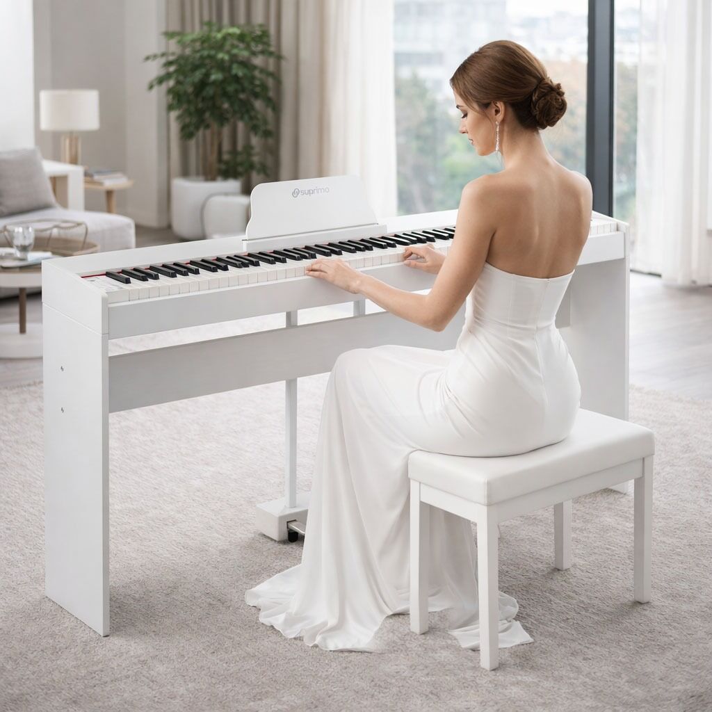 Suprimo SDP88 WH Piano Digitale 88 con Tastiere pesate, Bianco