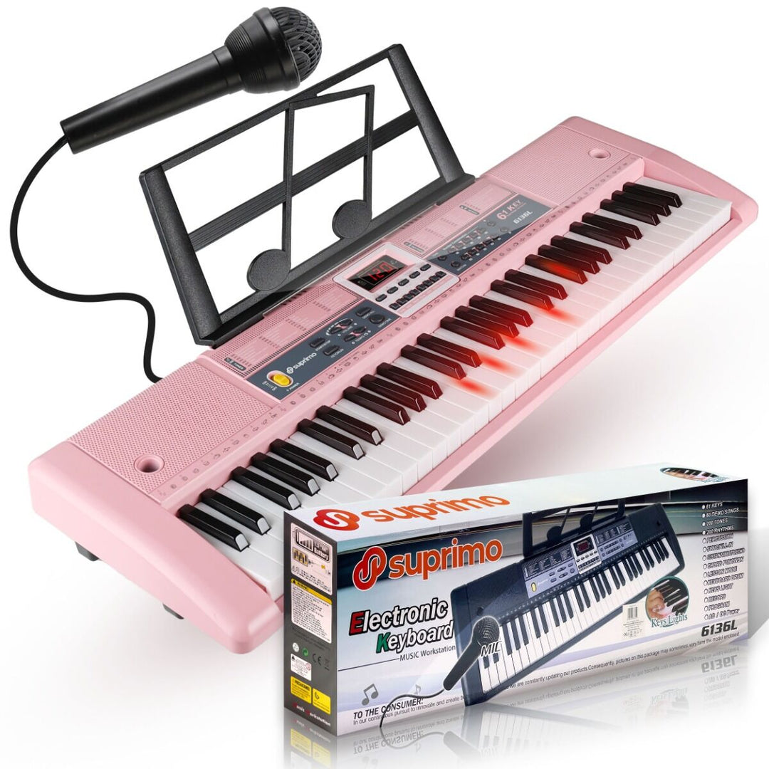 Suprimo Tastiere per bambini con Microfoni – Pink