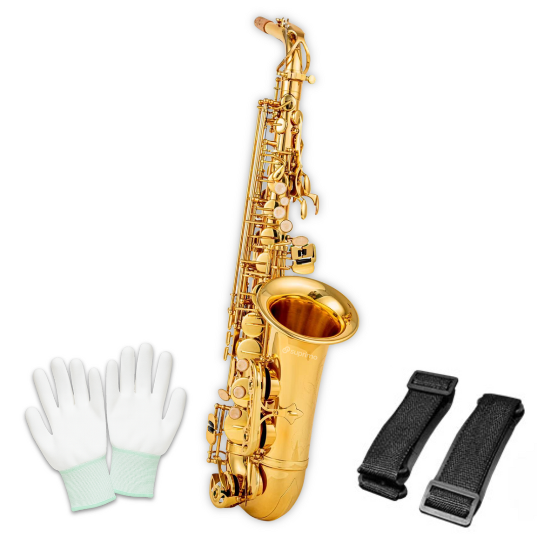 Suprimo Saxo Alto sassofono contralto in E♭ – Set con custodia e accessori