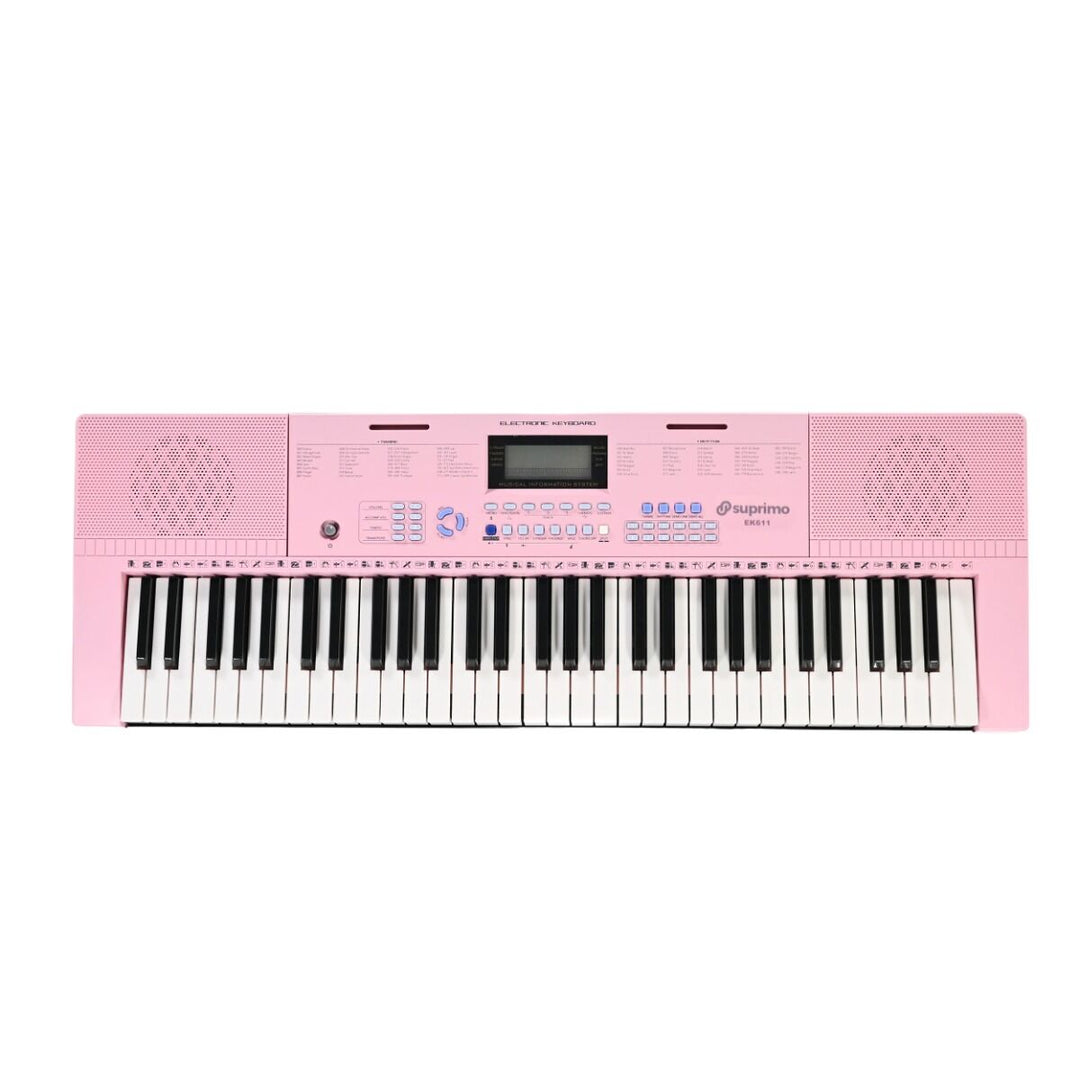 SUPRIMO Tastiera 61 tasti Pink con microfoni e leggio