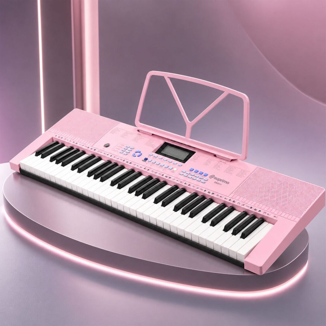 SUPRIMO Tastiera 61 tasti Pink con microfoni e leggio