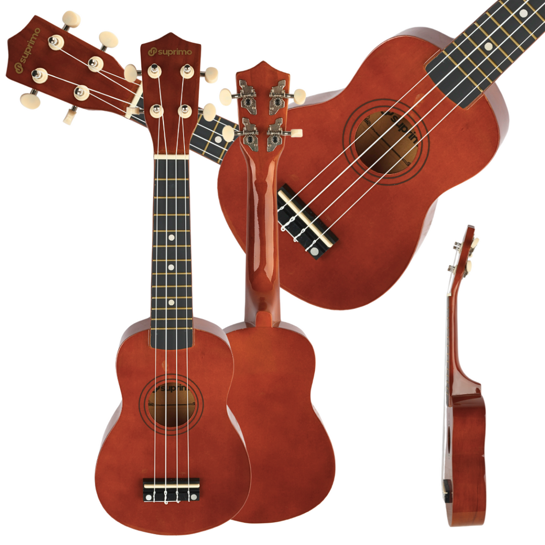 Ukulele soprano, legno scuro