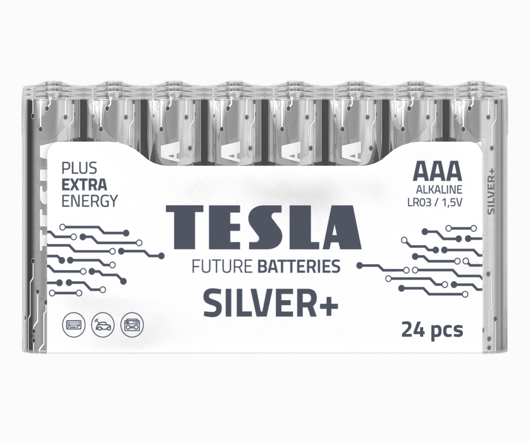 Tesla Silver+ Batterie Alcaline AAA (24 pezzi)