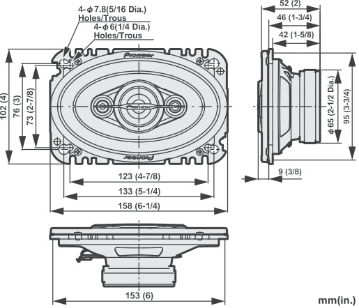Pioneer TS-A4671F Altoparlante auto (210W, 4"x6")