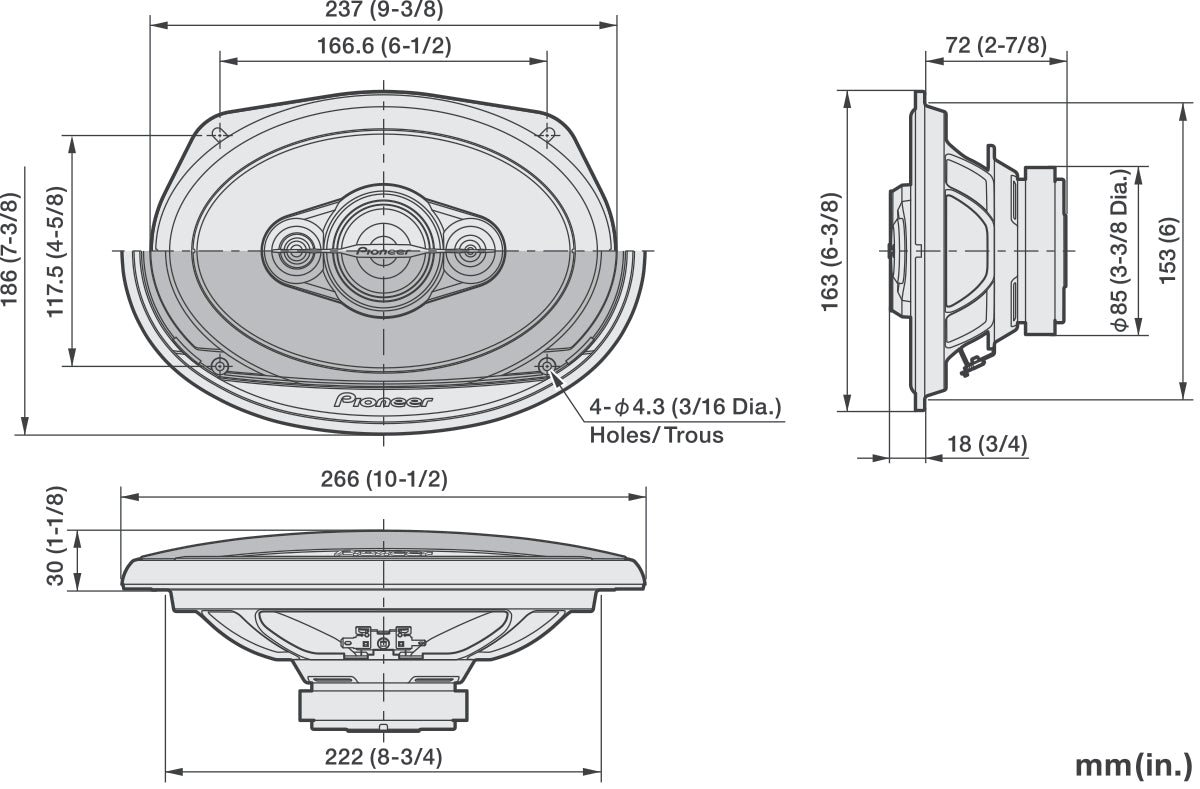 Pioneer TS-A6971F 5-vie Sistema coassiale (600W, 6"x9")