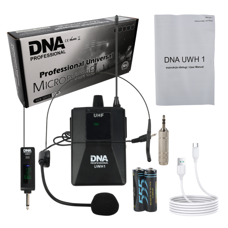 DNA UWH 1 Sistema microfoni Headset wireless con Bodypack