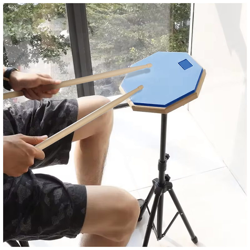 V-TONE PDS1 BL Øvepad 12" – Blå Practice Drum Pad Sæt med Stativ, Sticks og Taske
