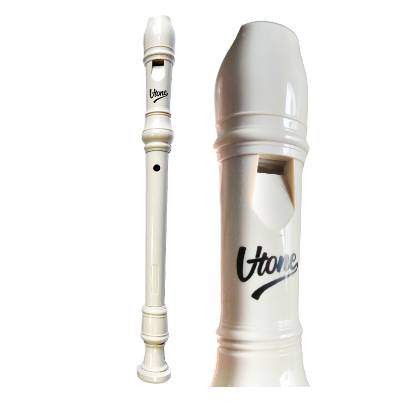 V-TONE FL P1 Hvid Sopranblokfløjte med Rensestav og Etui