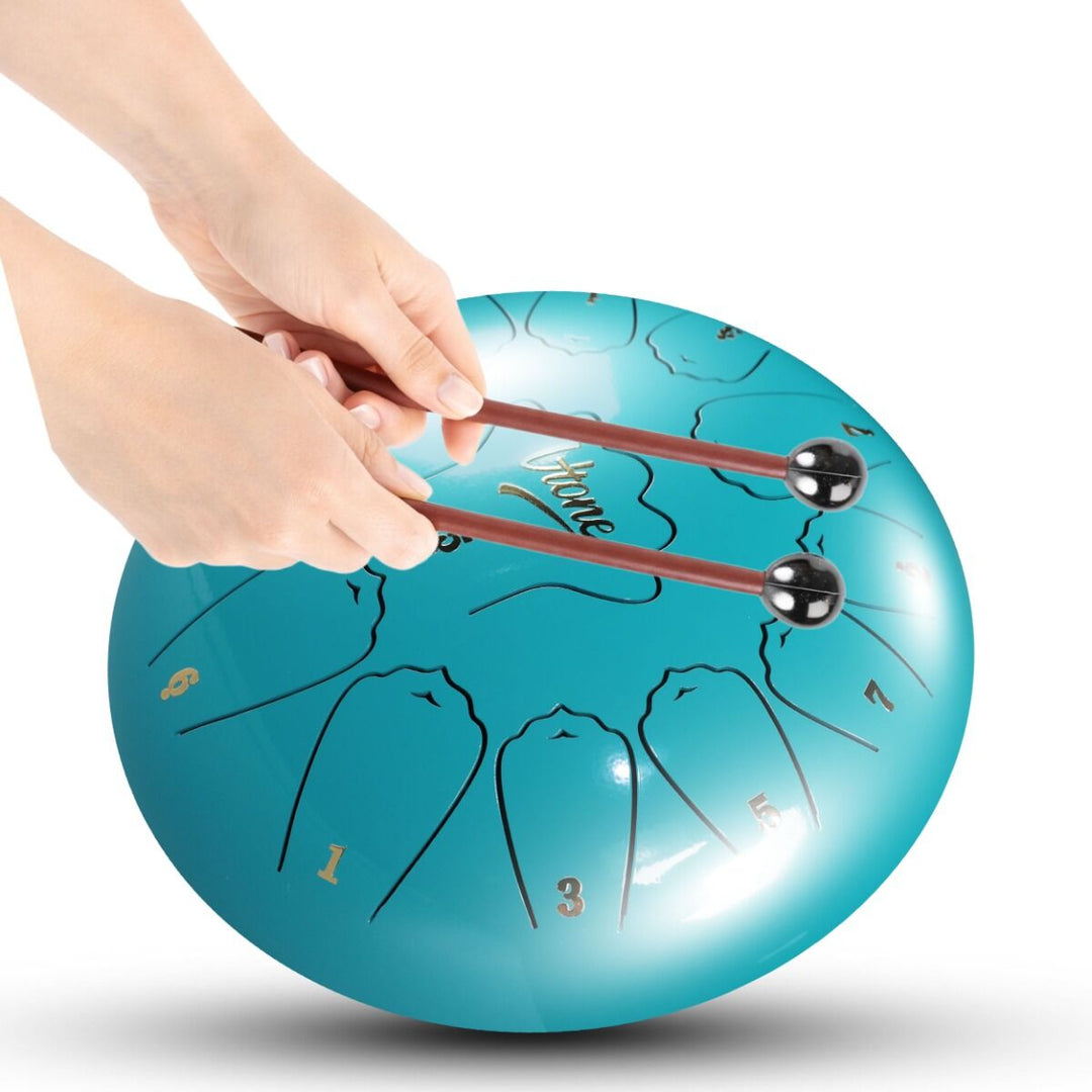 Tongue Drum 12" Ciano inclusa borsa (13 tonalità Scala di C)