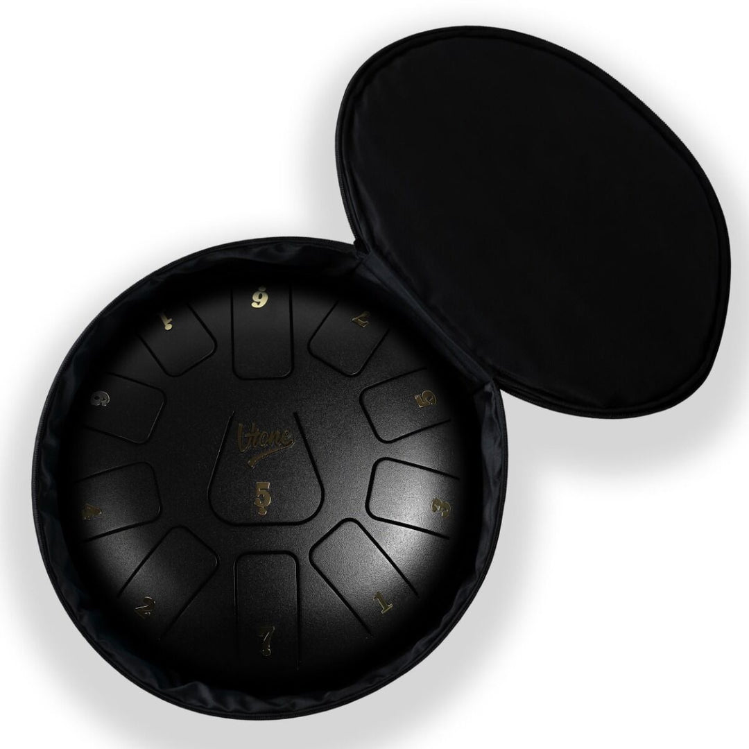 Tongue Drum 8" Nero incl. accessori (11 toni)