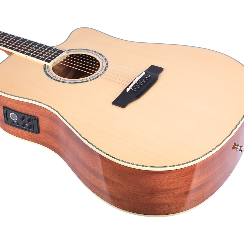 V-TONE VEAG1 CE NT Elektroakustisk Guitar 4/4 Dreadnought Cutaway – Natur