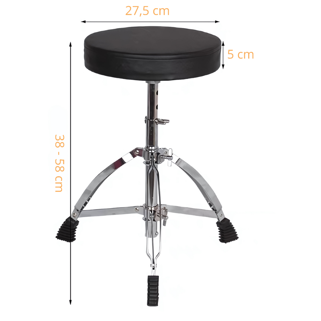Sgabello per batteria per bambini 38-58 cm. 50 kg.