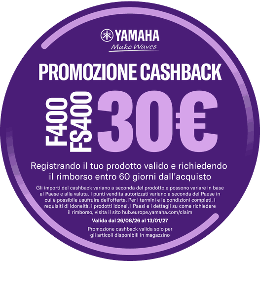 Cashback Yamaha: ricevi 30 € – scopri come