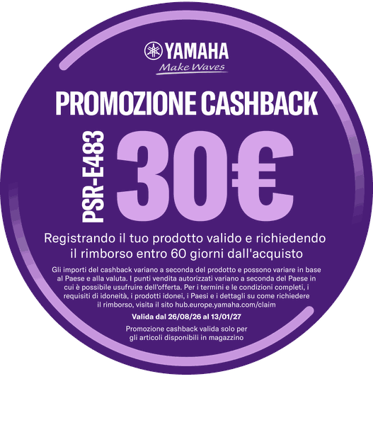 Cashback Yamaha: ricevi 30 € – scopri come