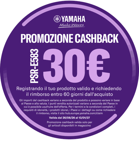 Cashback Yamaha: ricevi 30 € – scopri come