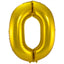 Palloncino a Forma di Numero 0 (Oro, 86 cm)