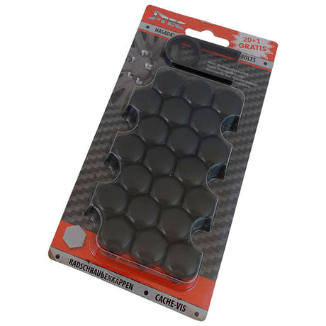 Copridado 21 pz. 21 mm neri con attrezzo per lo smontaggio